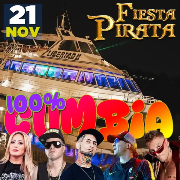 Fiesta en Barco De Pary Pirata 100% Cumbia, sábado 21 de noviembre de 2026 en Olivos