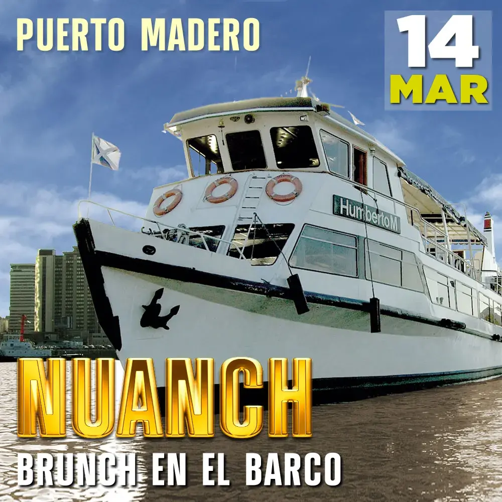 Naunch es el brunch a bordo del barco. 14 de marzo en Puerto Madero